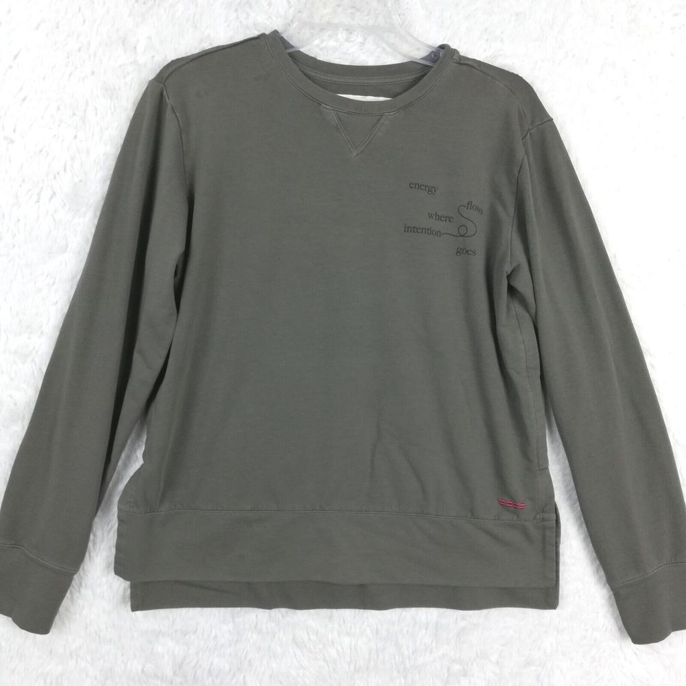 Peace Love World‎ Womens Sweatshirt Crew Neck High Low Gray Popover XXS